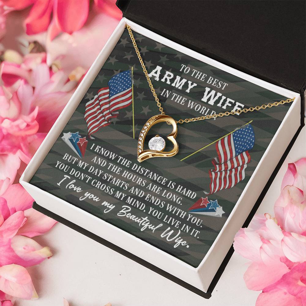 To The Best Army Wife Necklace Forever Love Necklace