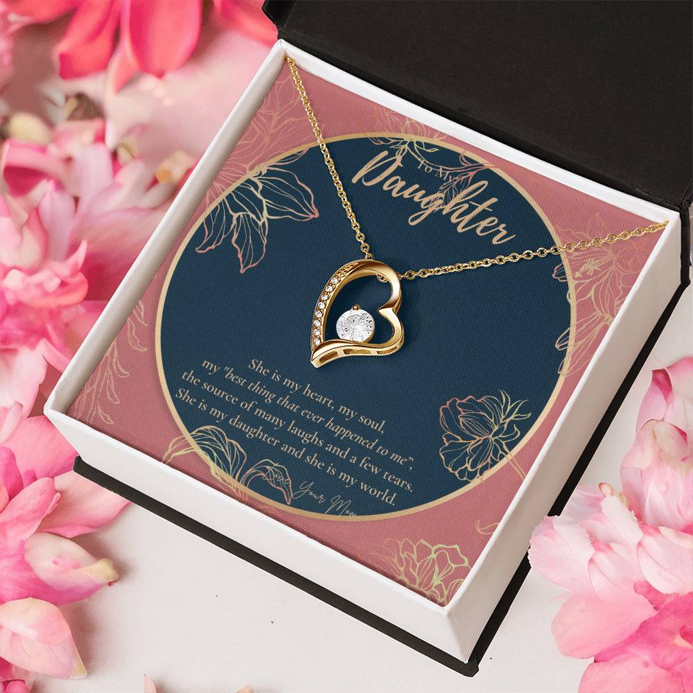 To My Daughter Necklace - Daughter Gift - To My Daughter Necklace From Mom - Gift For Daughter From Mom Forever Love Necklace