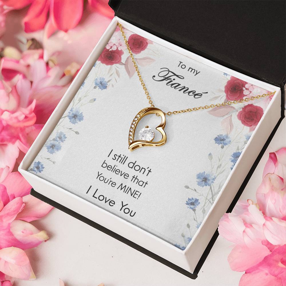 To My Fiance - I Love You - 925 Sterling Silver Pendant Forever Love Necklace