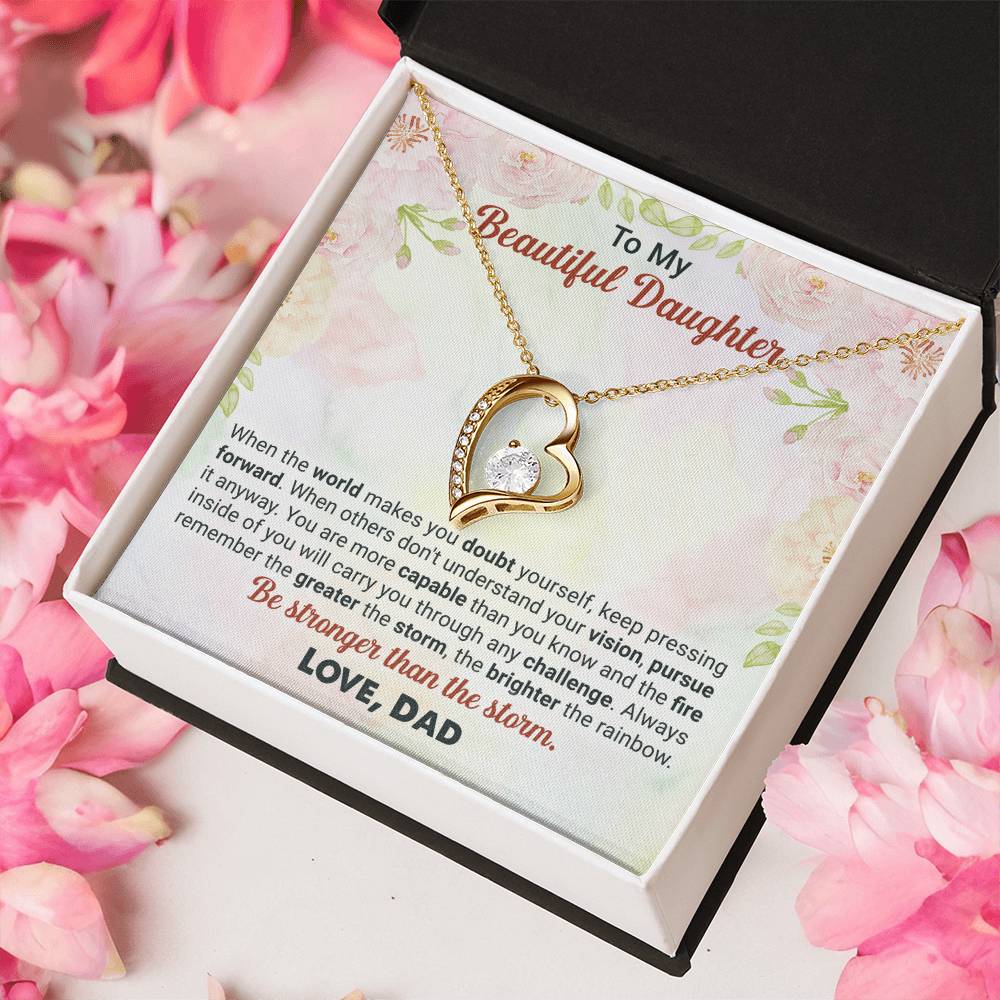 To My Beautiful Daughter Love Dad Necklace 1 Forever Love Necklace