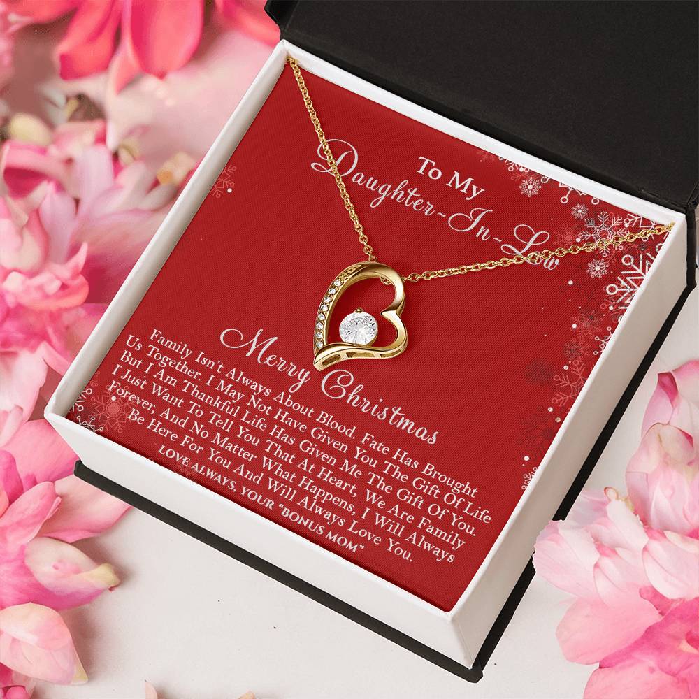 To My Daughterinlaw Merry Christmas Life Has Given Me The Gift Of You Heart Necklace 1 Forever Love Necklace