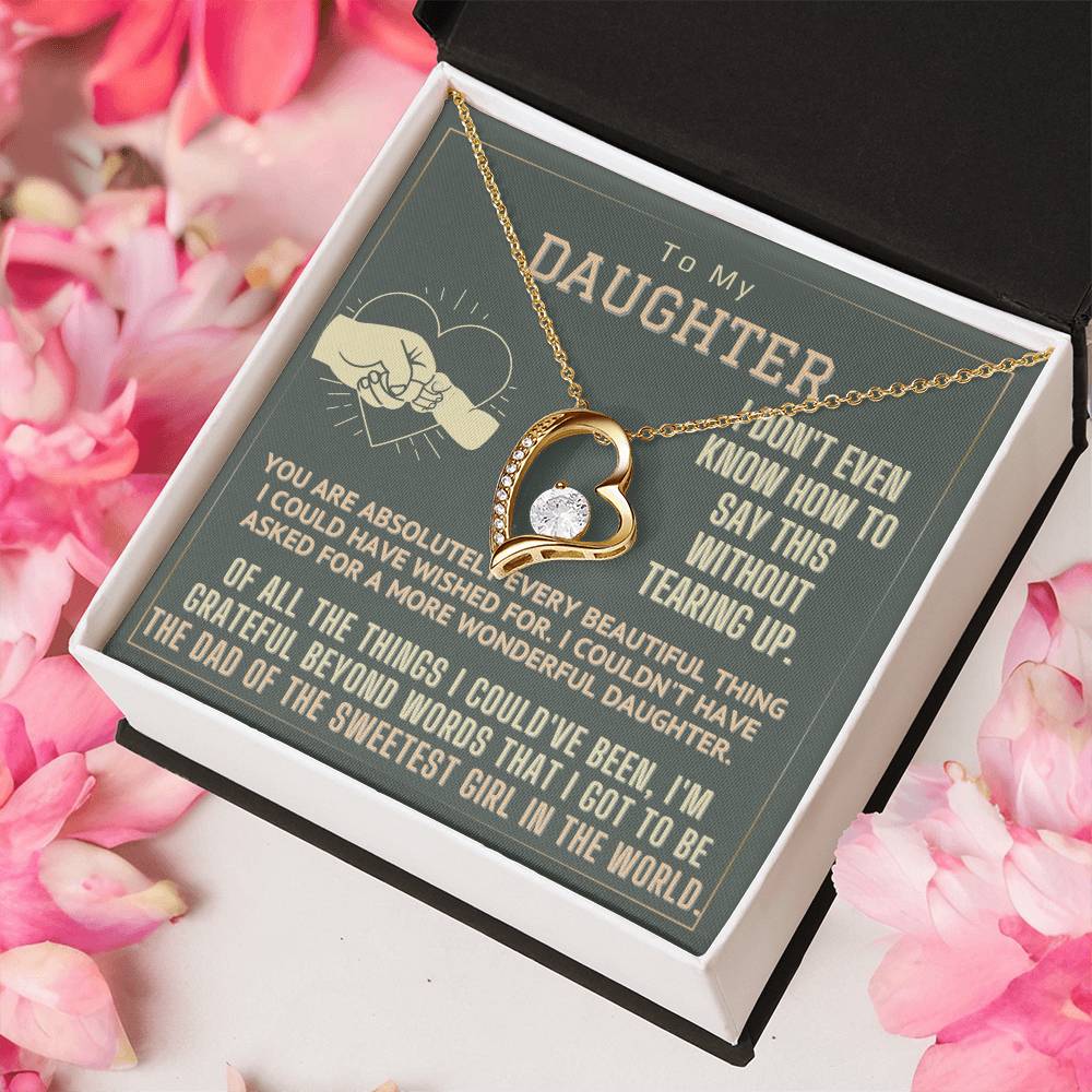 To My Daughter Gift Necklace Gift From Dad Dad To Daughter Gift Birthday Gift For Daughter From Dad Forever Love Necklace