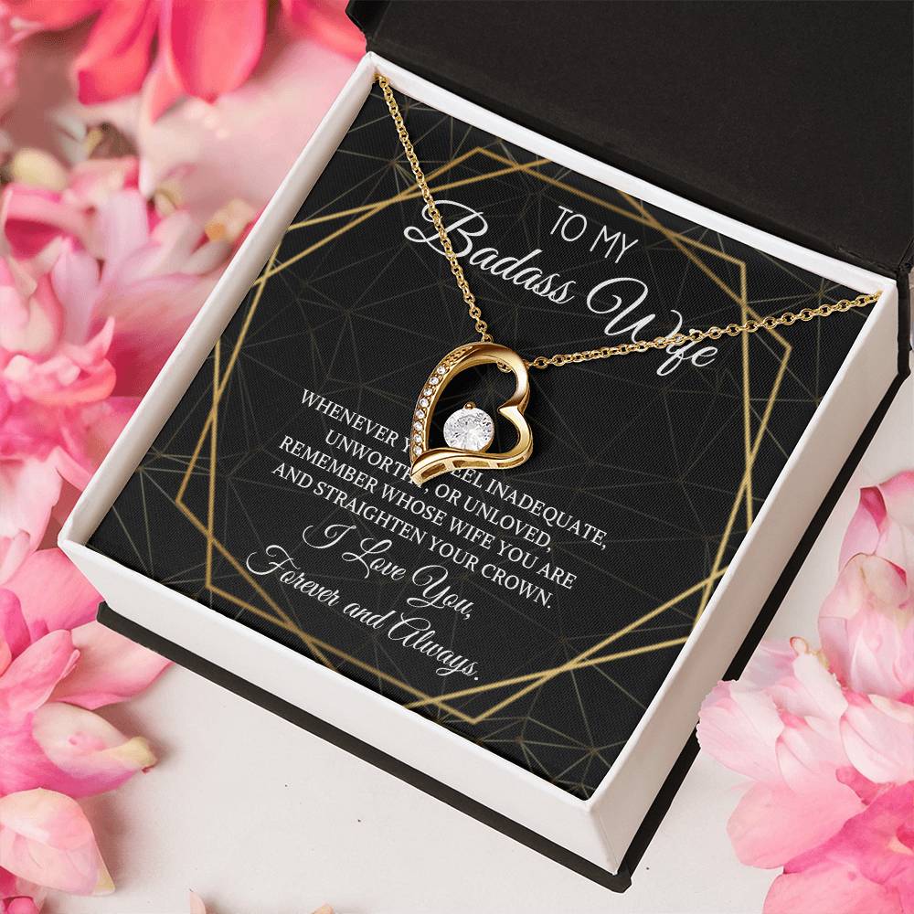 Badass Wife Necklace To My Badass Wife Necklace For Wife To My Wife Necklace Wife Necklace From Husband Valentine For Wife Wife Forever Love Necklace