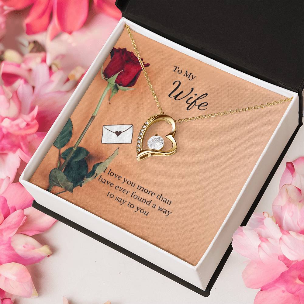 To My Wife Loving You-Silver Or Gold Heart Shaped Necklace Forever Love Necklace