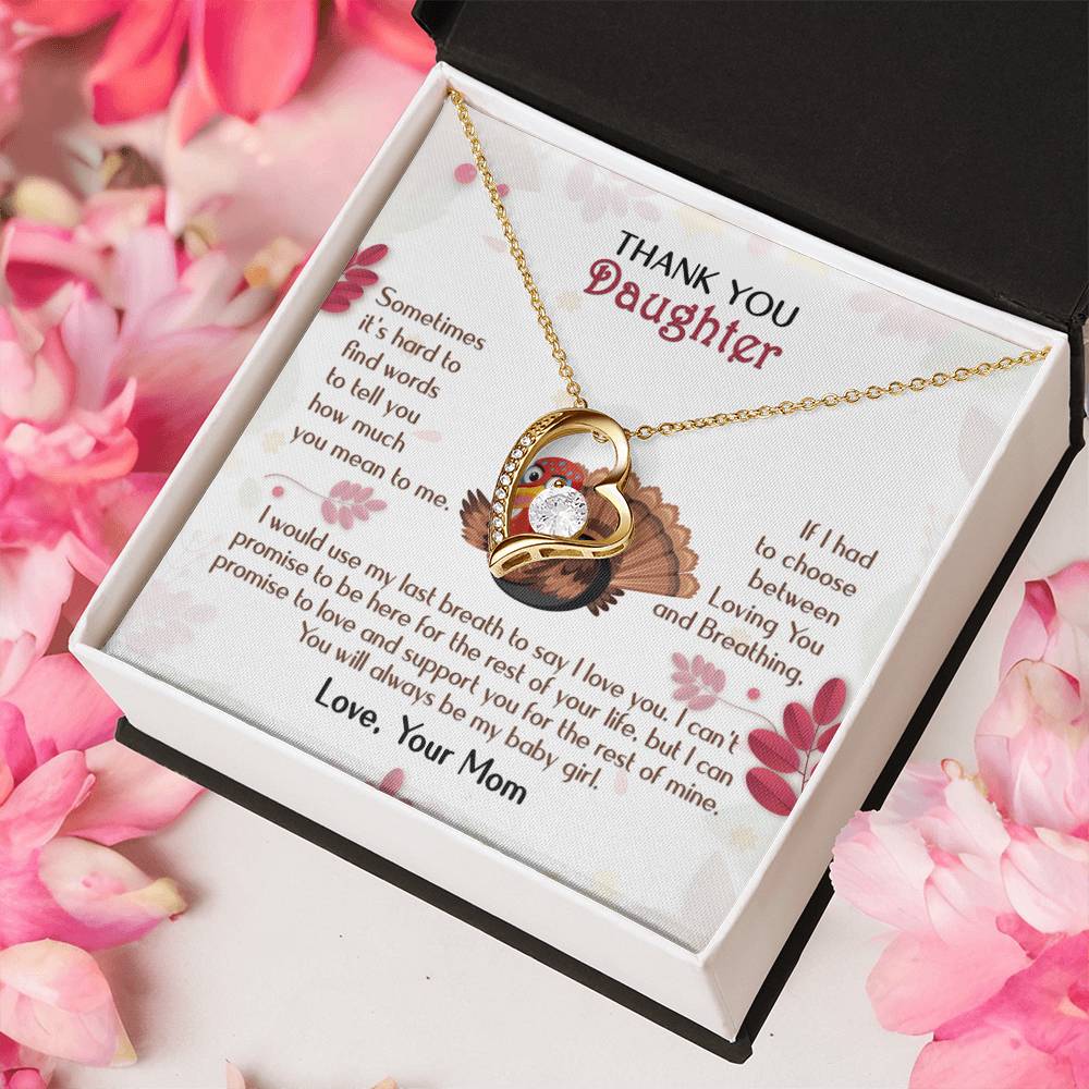 Thanksgiving To Daughter Forever Love Necklace