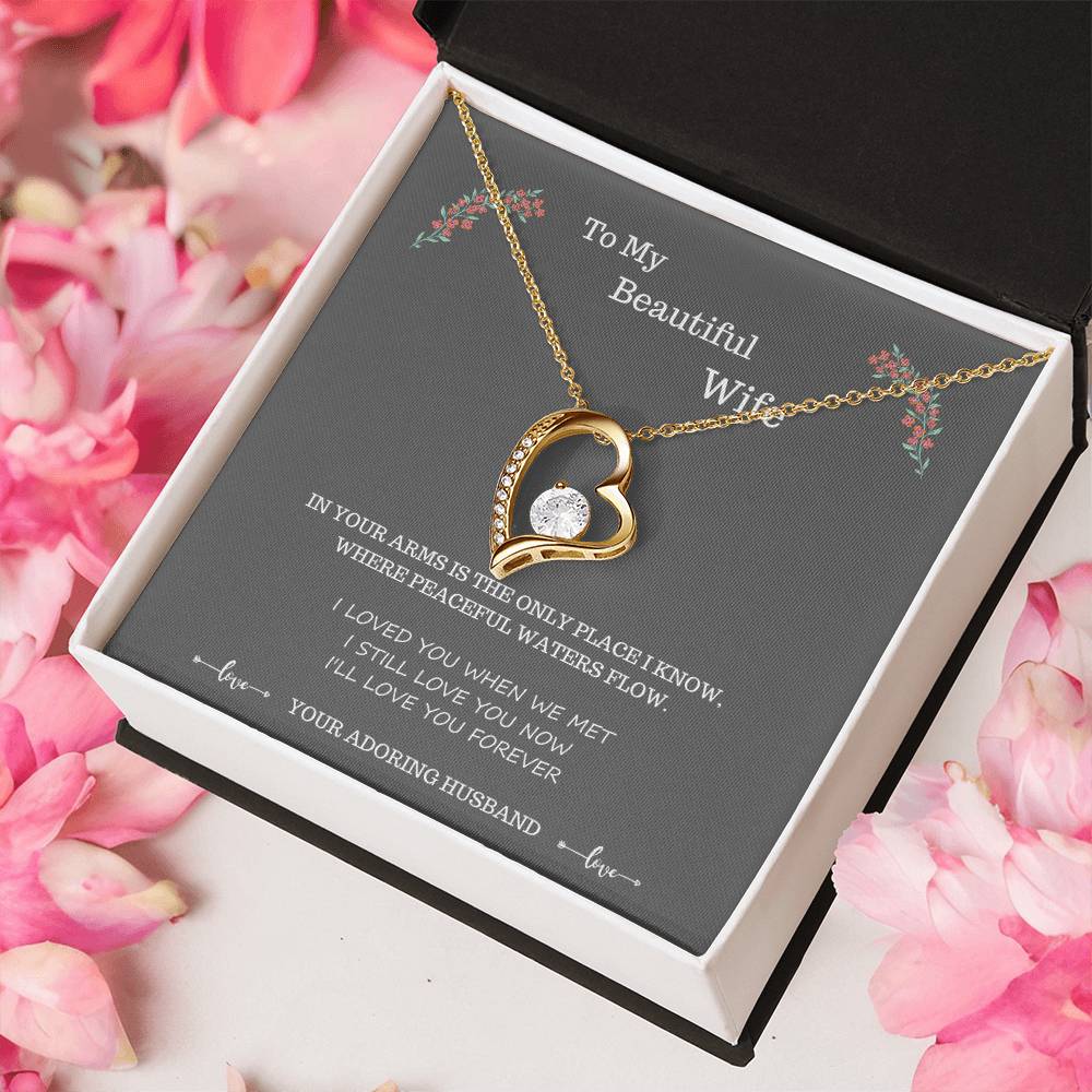 To My Wife Where Peaceful Waters Flow 1 Forever Love Necklace