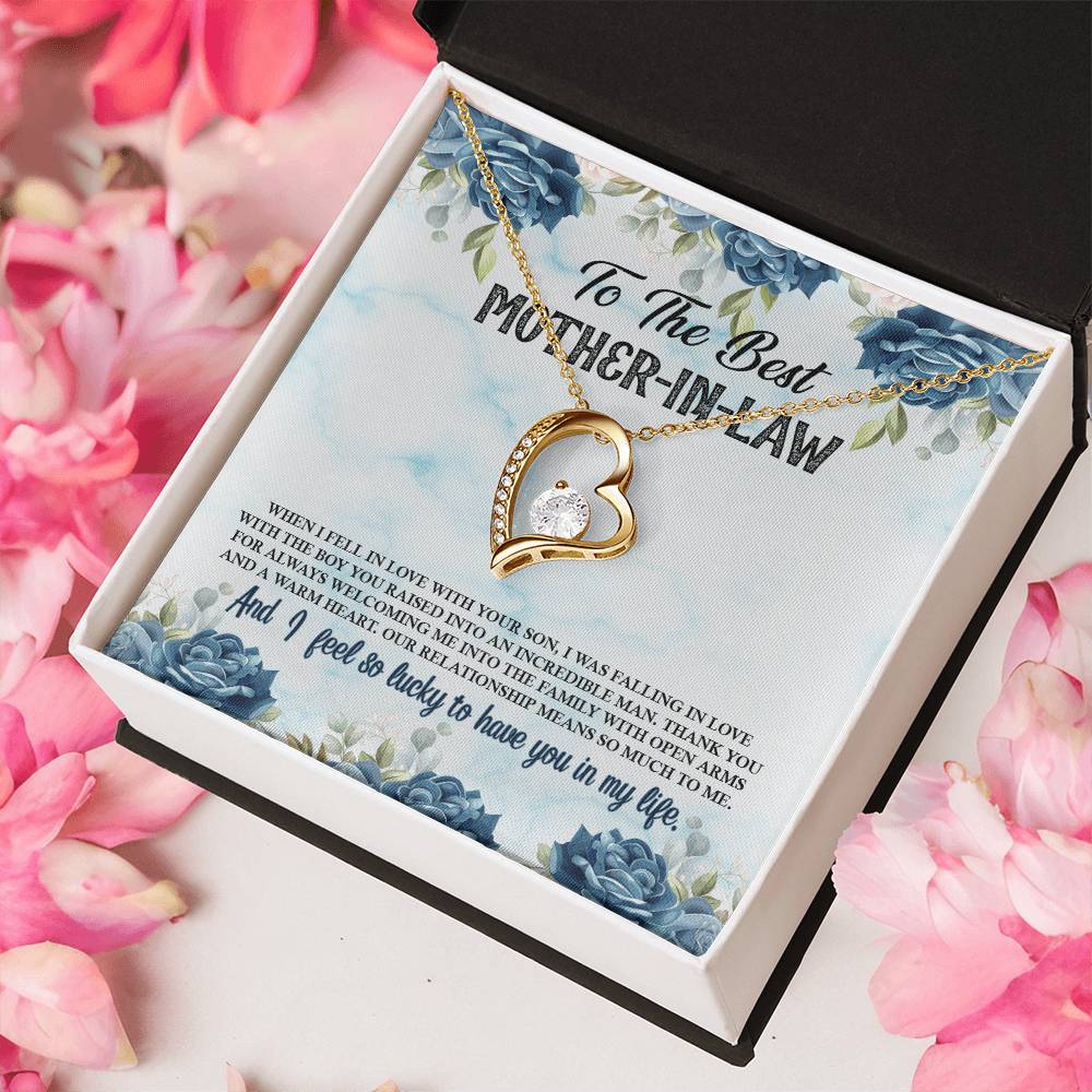 To The Best Mother-In-Law From Daughter-In-Law - Forever Necklace - Lucky To Have You In My Life Forever Love Necklace
