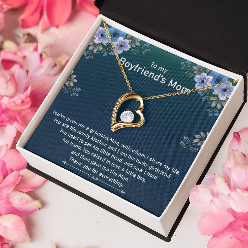 To My Boyfriend's Mom Necklace Mother In Law Jewelry Gift For Christmas Birthday & Mother's Day Forever Love Necklace