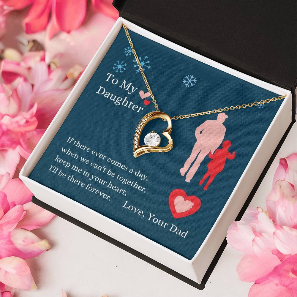 To My Daughter In Your Heart Forever Necklace Forever Love Necklace