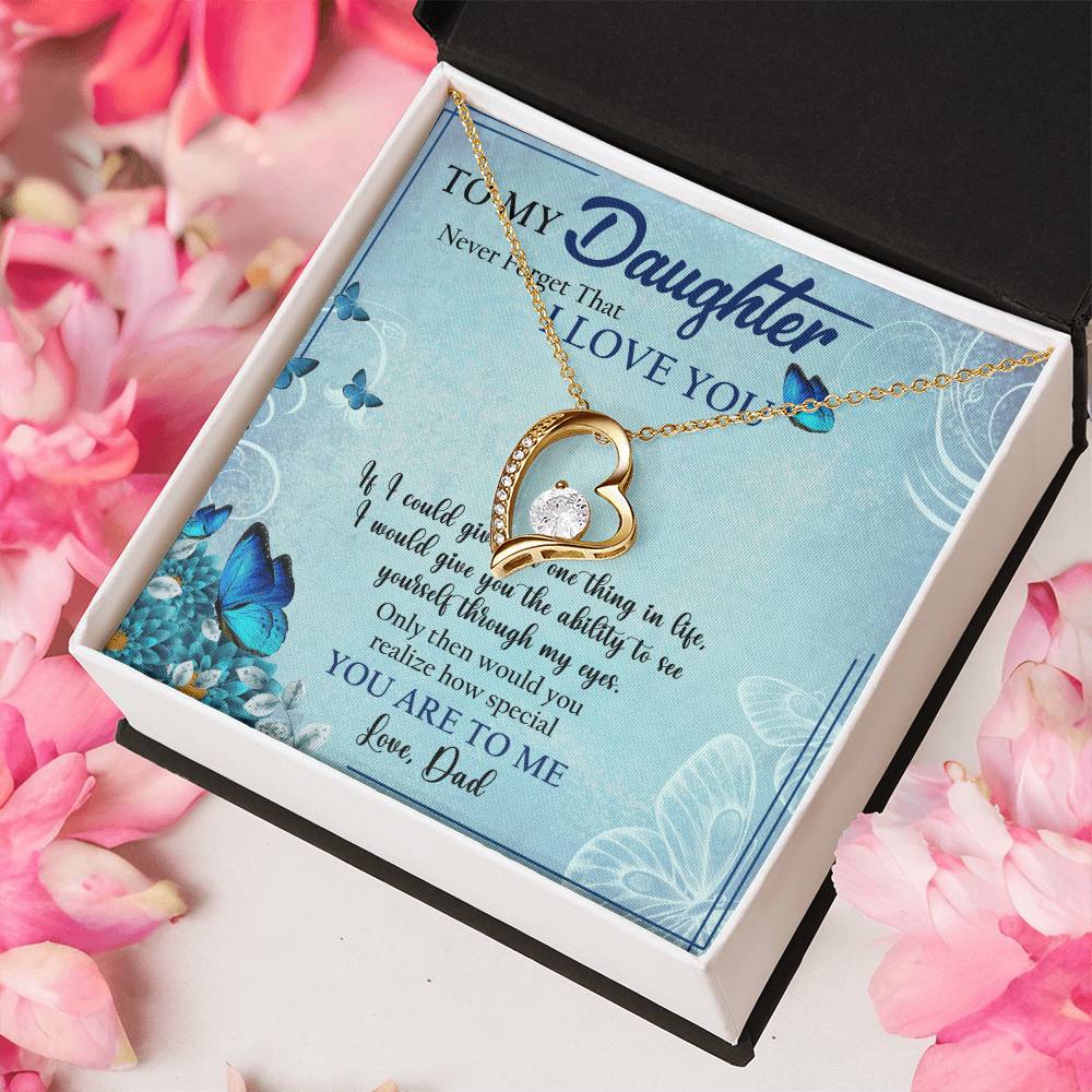 To My Daughter Necklace Father Daughter Necklace Father To Daughter Birthday Gift Gifts To Daughter From Dad Dad To Daughter Forever Love Necklace