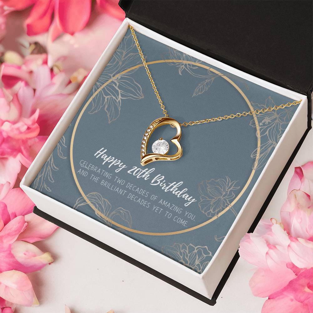 20th Birthday Gifts For Women Necklace For Her 2 Decade Jewelry 20 Years Old 20th Birthday Gift Necklace Forever Love Necklace
