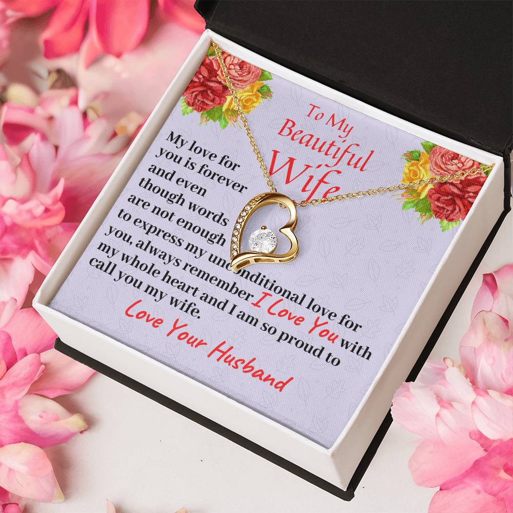 To My Beautiful Wife My Love For You Is Forever Necklace Forever Love Necklace