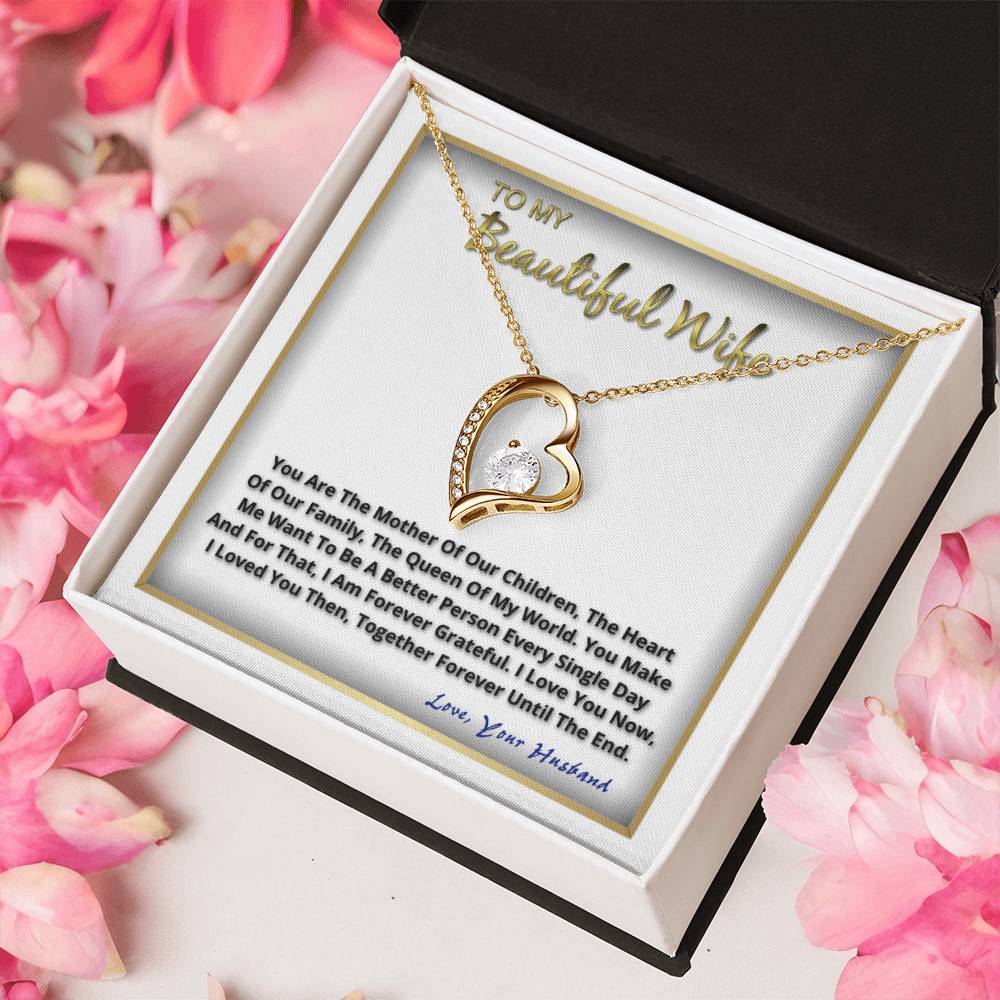 To My Beautiful Wife On Our Anniversary Her Birthday For Mothers Day Forever Love Necklace