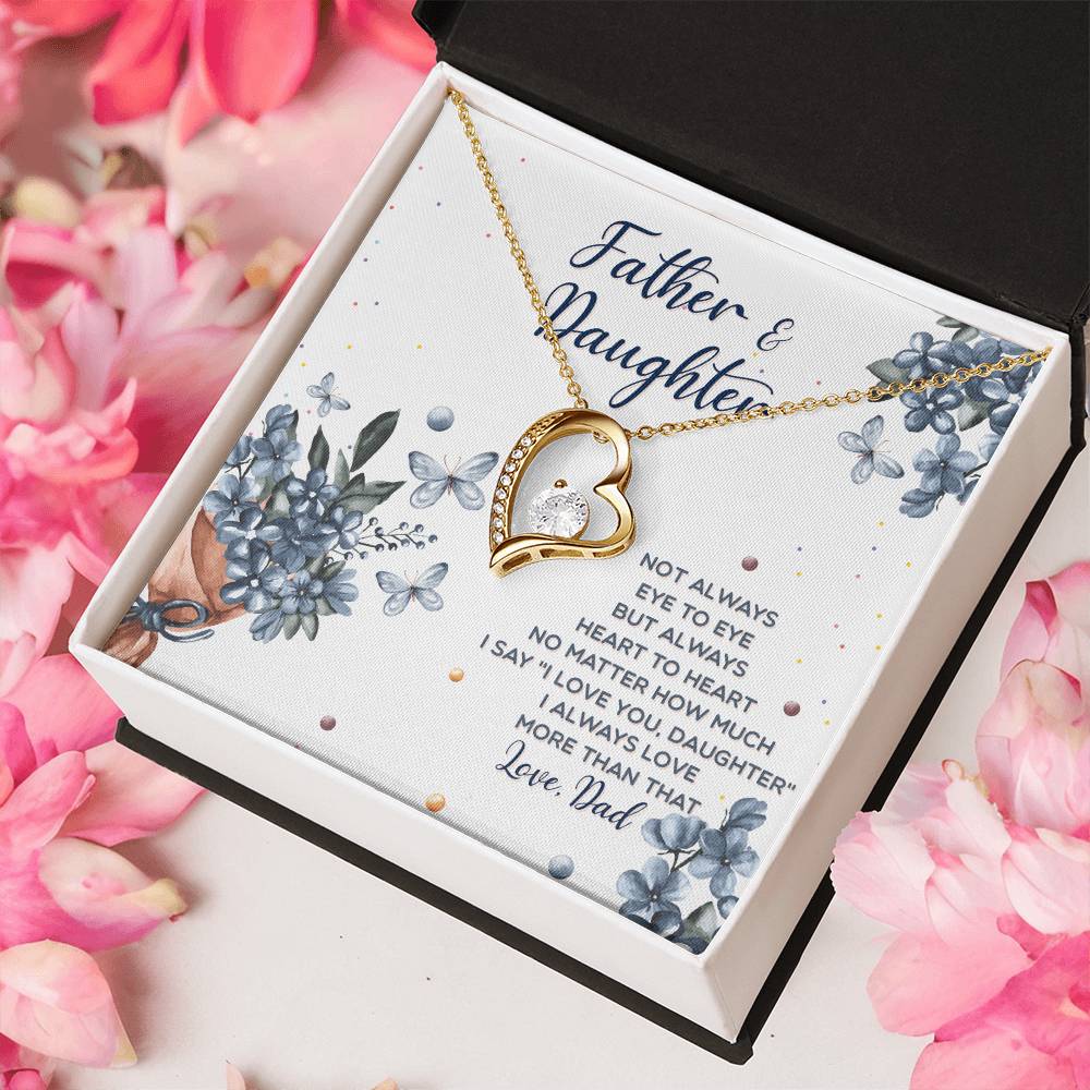 Interlocking Hearts Father And Daughter Gift For Daughter From Dad Daughter Father Necklace Daughter Gift From Dad To My Daughter Daughters Birthday Forever Love Necklace