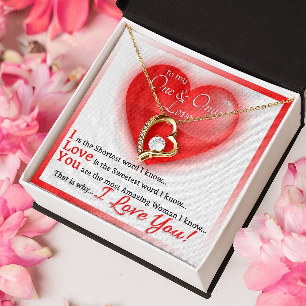 To My One And Only Love Heart Necklace Forever Love Necklace