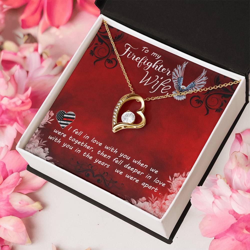 To My Firefighter Wife Necklace Forever Love Necklace