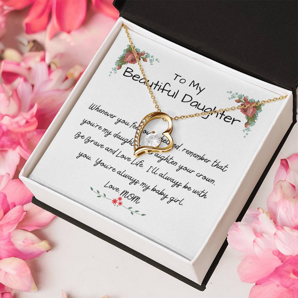 To My Beautiful Daughter - The Perfect Gift For Your Daughter - A Prayer For My Daughter Forever Love Necklace