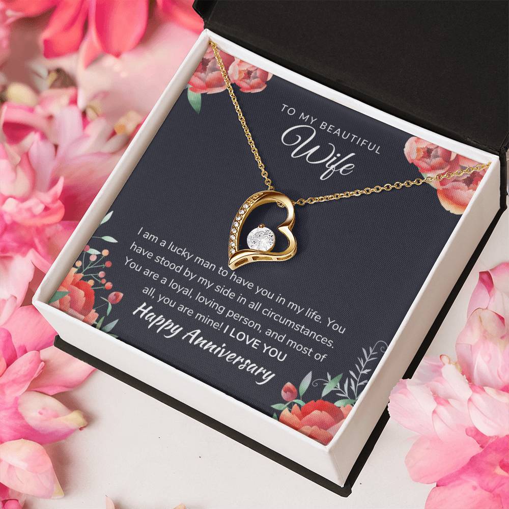 To My Beautiful Wife Anniversary Necklace Forever Love Necklace