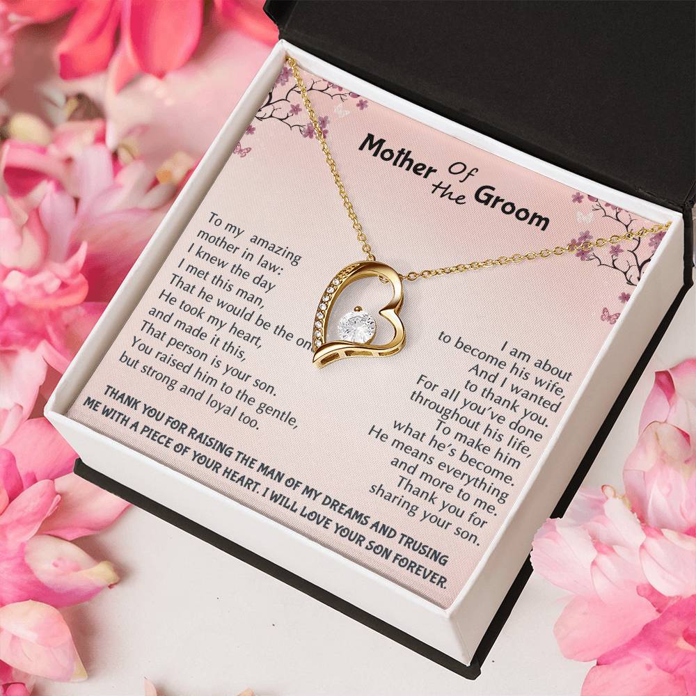 Mother Of The Groom Wedding Gift Bridal Party Rehearsal Dinner Man Of My Dreams Parent Of Groom Bridal Shower Christmas Gifts Forever Love Necklace