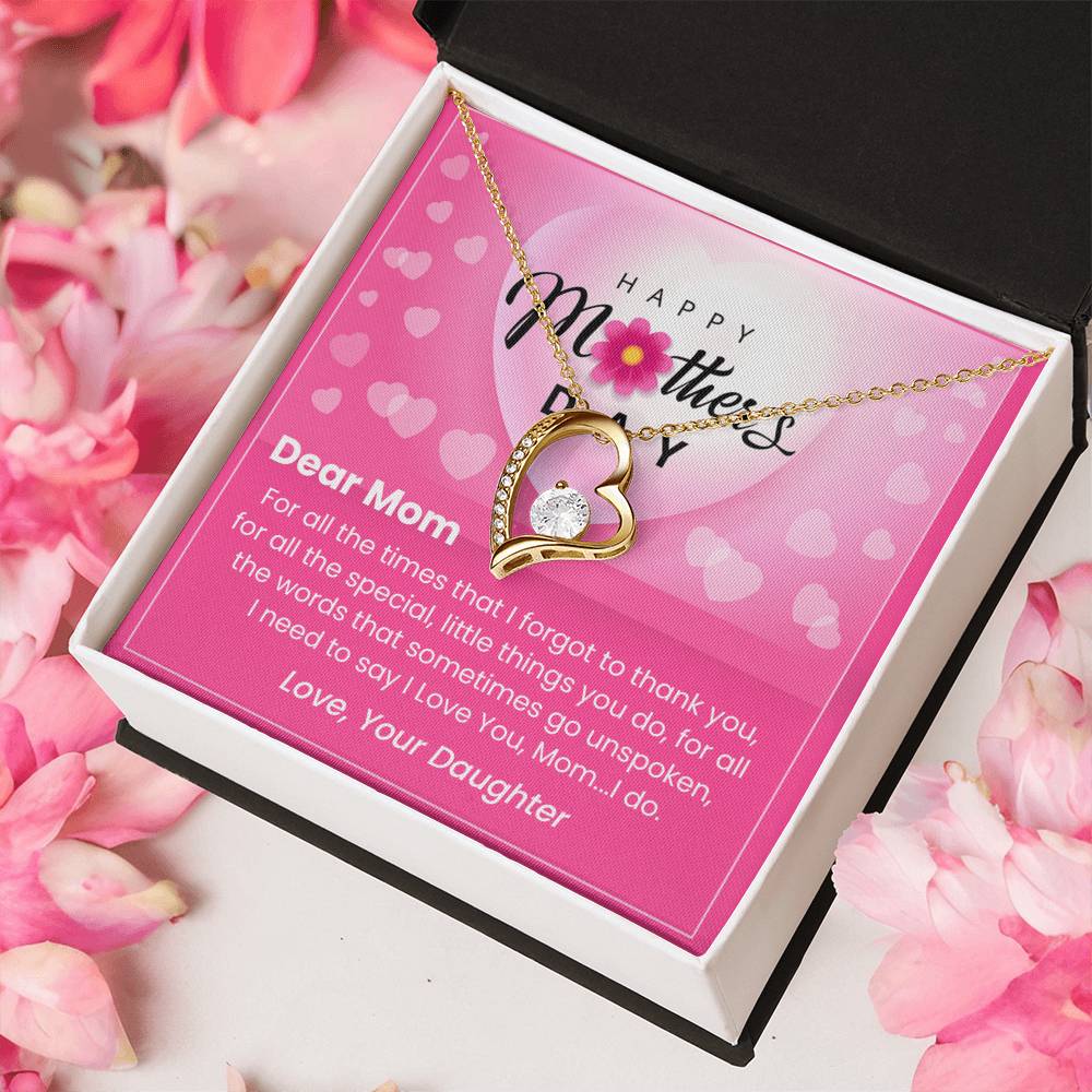 Dear Mom- Gift For Mom- Mother's Day Gift Forever Love Necklace