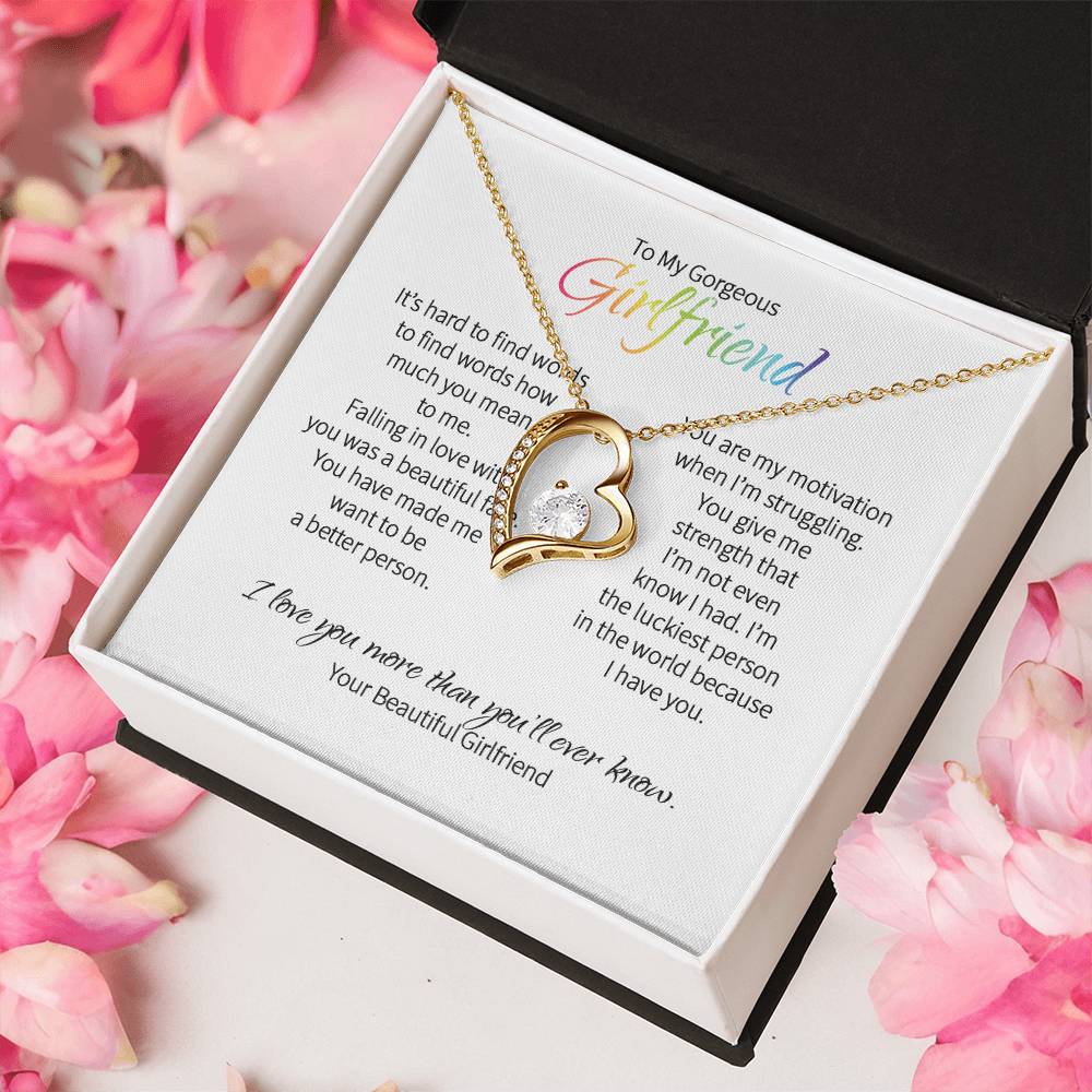 Lgbtq Heart Necklace For Girlfriend - Love You More Than You'll Ever Know Forever Love Necklace