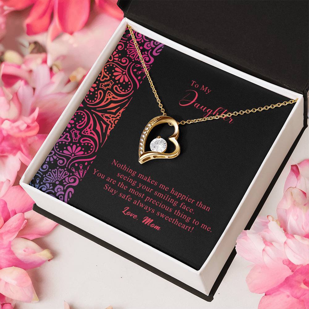 To My Daughter - Forever Love Mother's Day Necklace Gift Set Daughter Gift From Mom Anniversary Lovingly Mom Birthday Forever Love Necklace