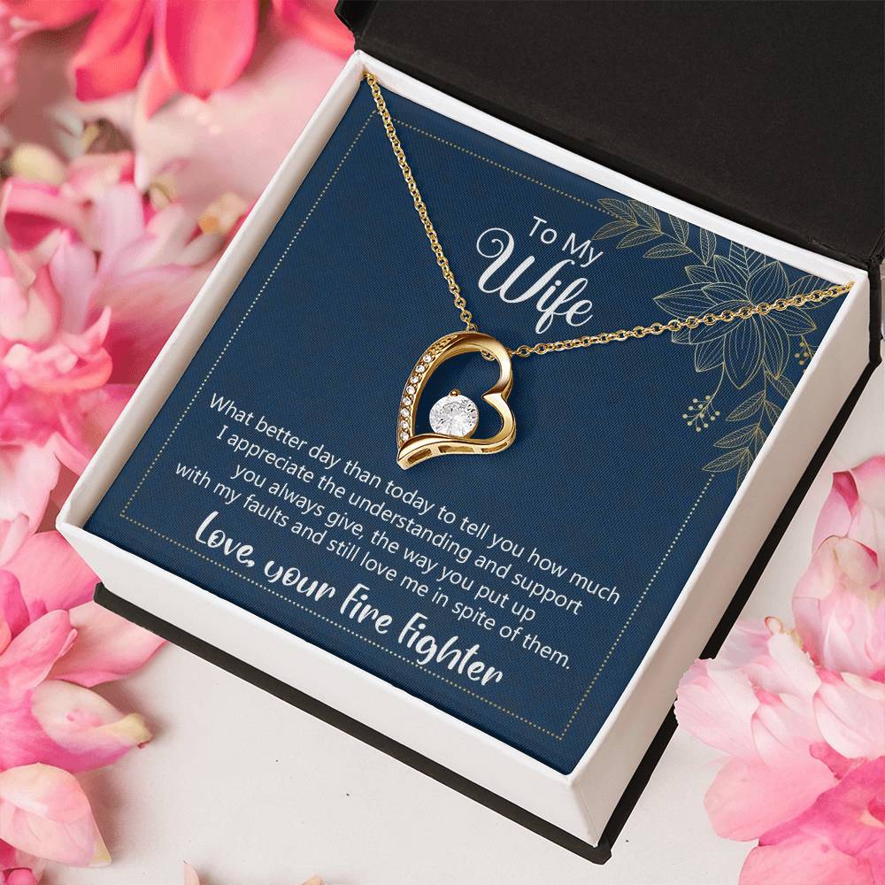 I Appreciate Your Understanding - Love Fire Fighter Forever Love Necklace