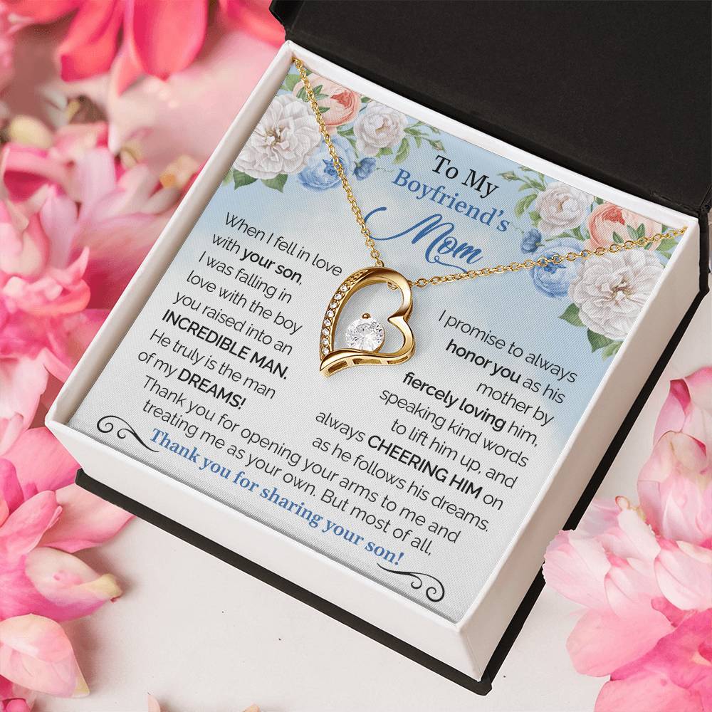 To My Boyfriend's Mom - Thank You For Sharing Your Son Forever Love Necklace
