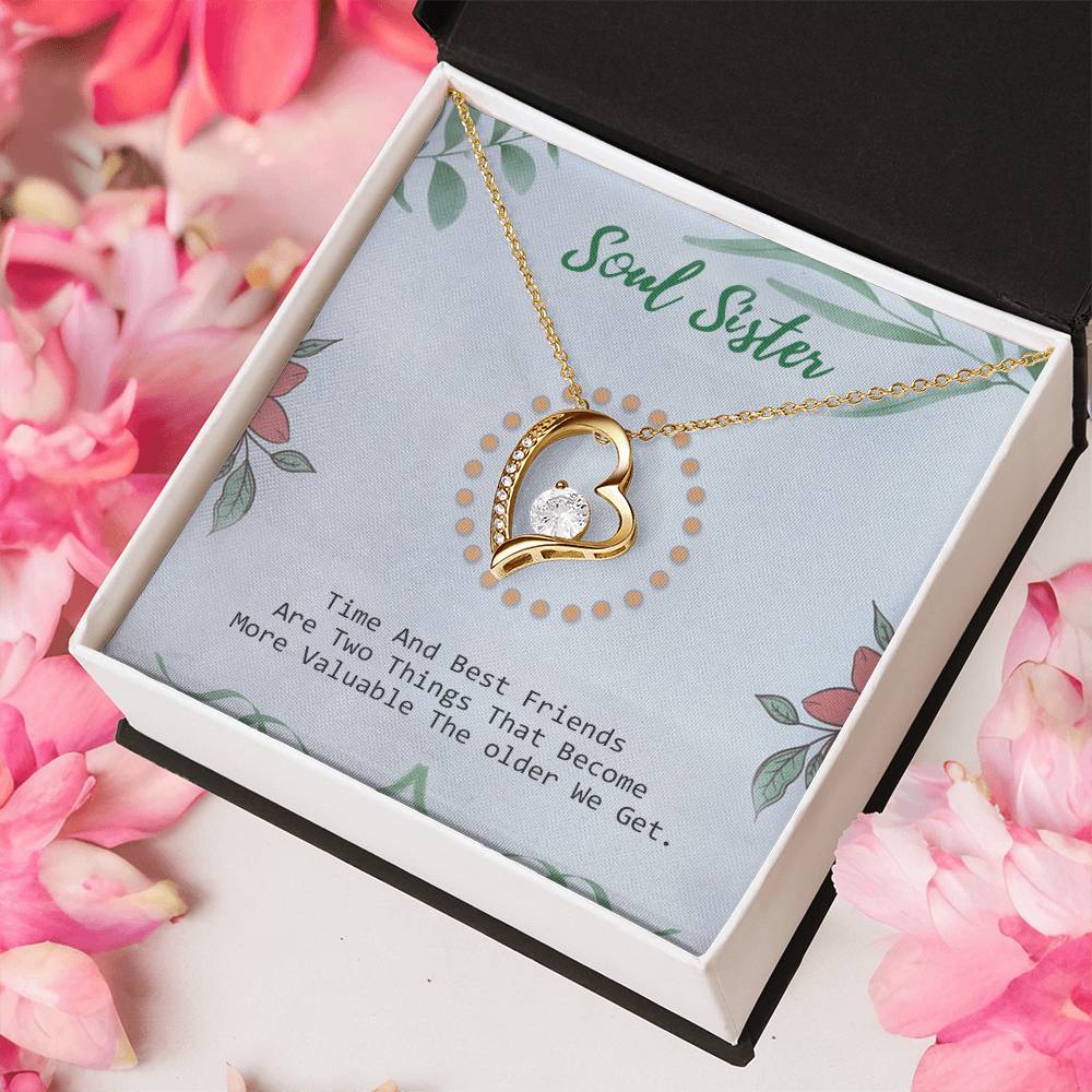 Perfect Gift For Besties - 925 Sterling Silver Pendant Forever Love Necklace