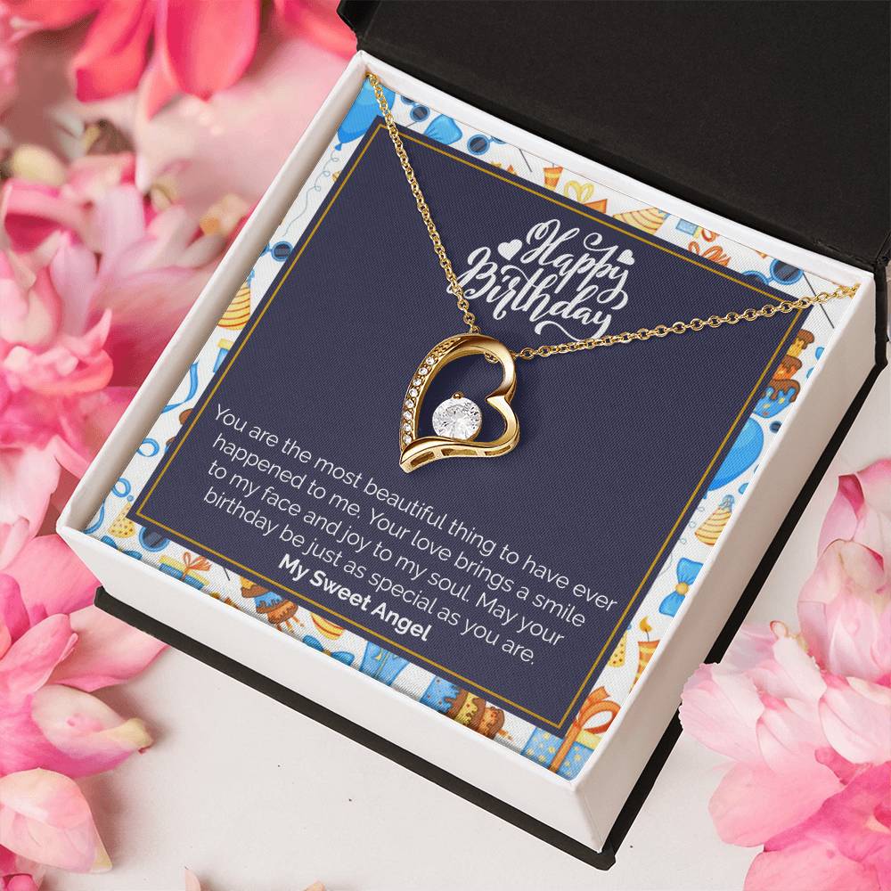 Daughter Birthday Gift From Mom Happy Birthday Sweetheart Infinity Necklace Gift From Mom To Daughter Forever Love Necklace