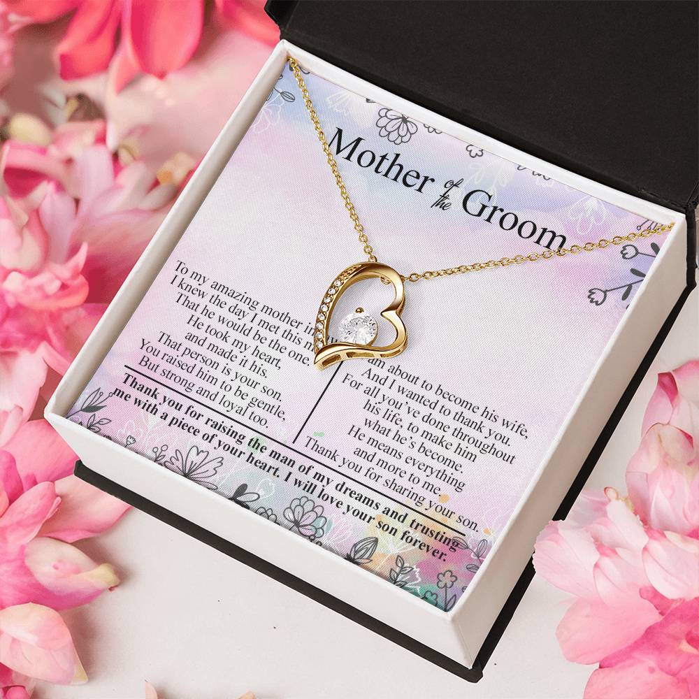 Mother Of The Groom Wedding Gift Bridal Party Rehearsal Dinner Man Of My Dreams Parent Of Groom Bridal Shower Christmas Gifts Birthday Gifts Forever Love Necklace