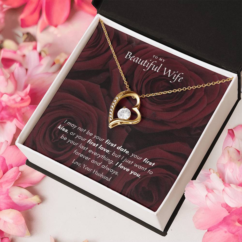 To My Beautiful Wife Best Gift For Wife Forever Love Necklace