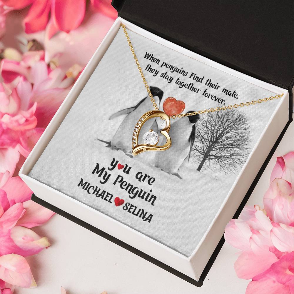 Girlfriend Necklace Adorable Necklace Couple Necklace Penguin Necklace You Are My Penguin You're My Penguin Wife Gift Penguin Jewelry Forever Love Necklace