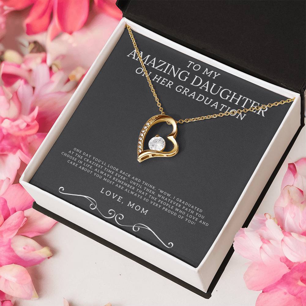 To My Amazing Daughter On Her Graduation From Mom Necklace Graduation Gift For Daughter Graduation Necklace Senior Class Congratulations Forever Love Necklace