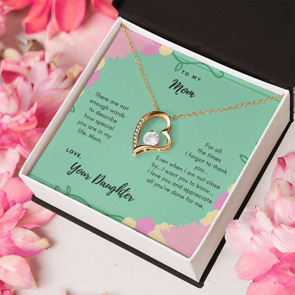 To Mom Thank You Necklace Forever Love Necklace