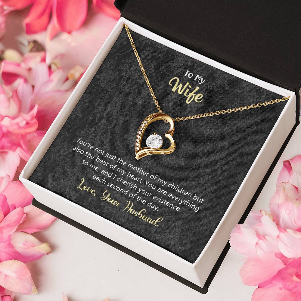 To My Wife Anniversary Gift Heart Necklace Forever Love Necklace
