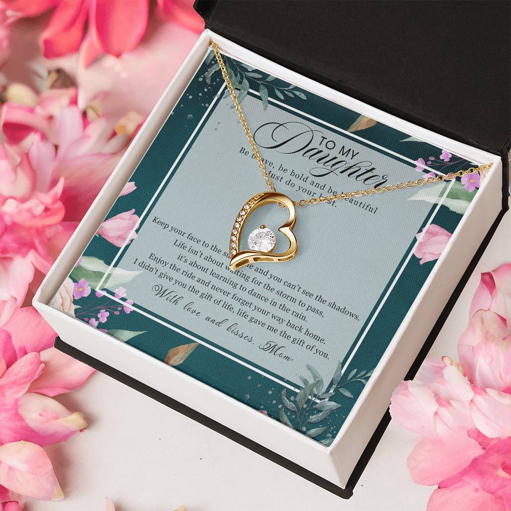 To My Daughter Forever Love Mother's Day Daughter Gift From Mom Anniversary Lovingly Mom Birthday Gift Daughter Graduation Forever Love Necklace