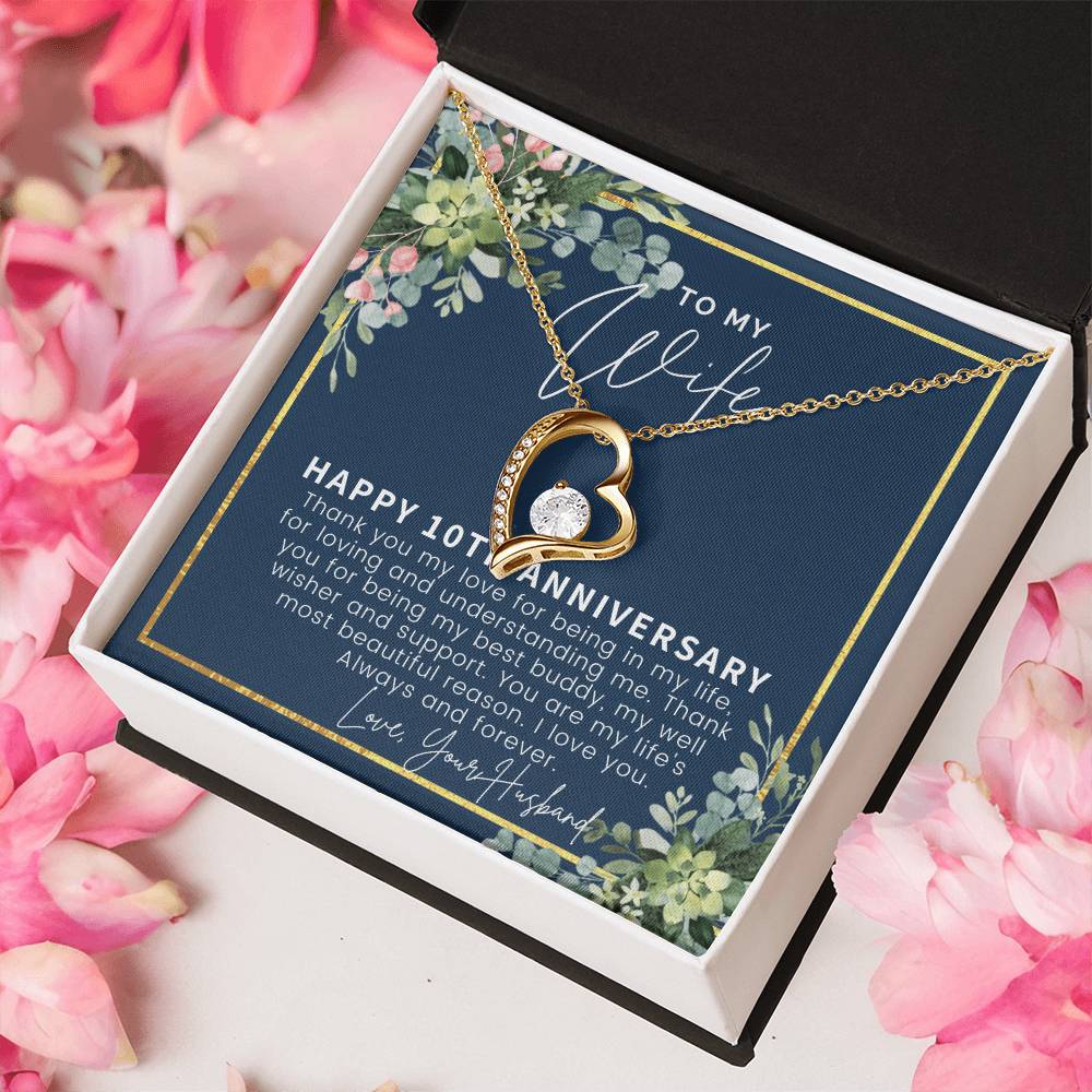 10 Year Anniversary Gift For Wife 10 Year Anniversary Gifts 10Th Wedding Anniversary Gift For Her Forever Love Necklace