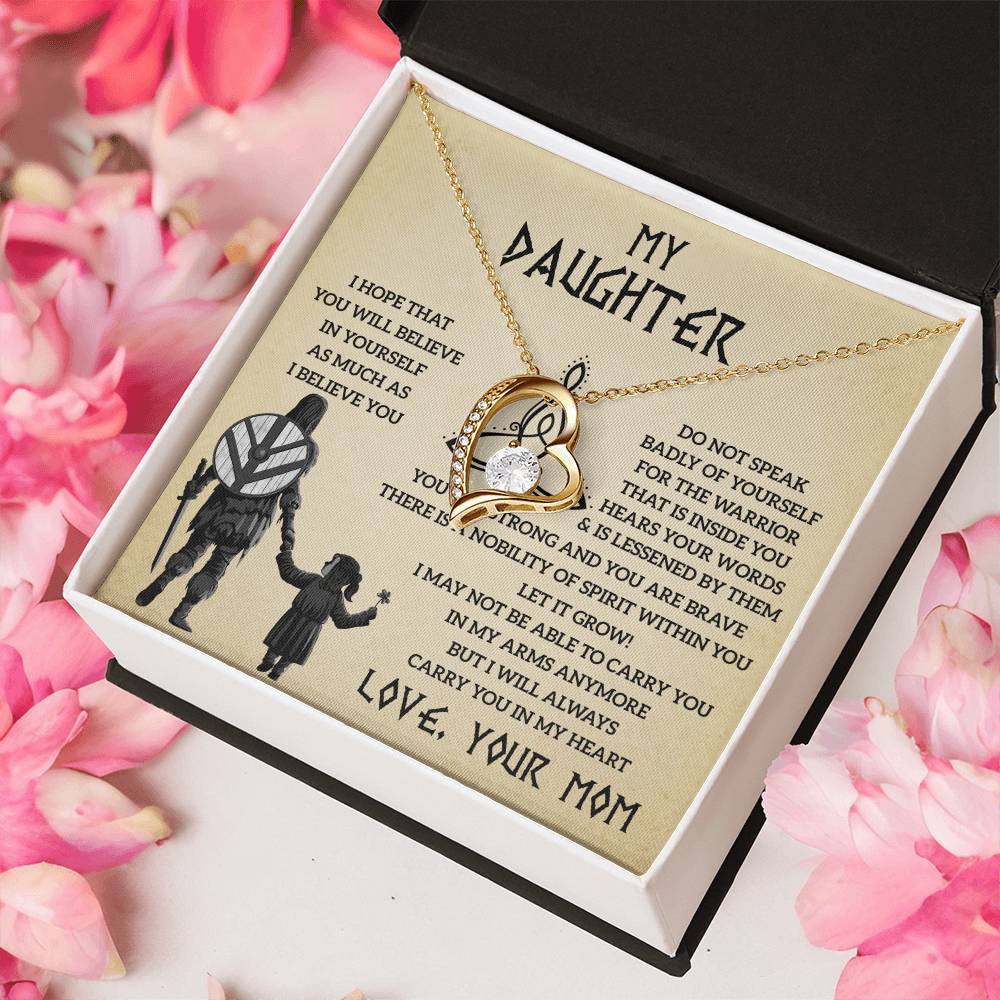 To My Daughter Gift From Mom Mother Daughter Necklace Gift For Daughter From Mom Daughter Gift Viking Daughter Daughter Birthday Forever Love Necklace