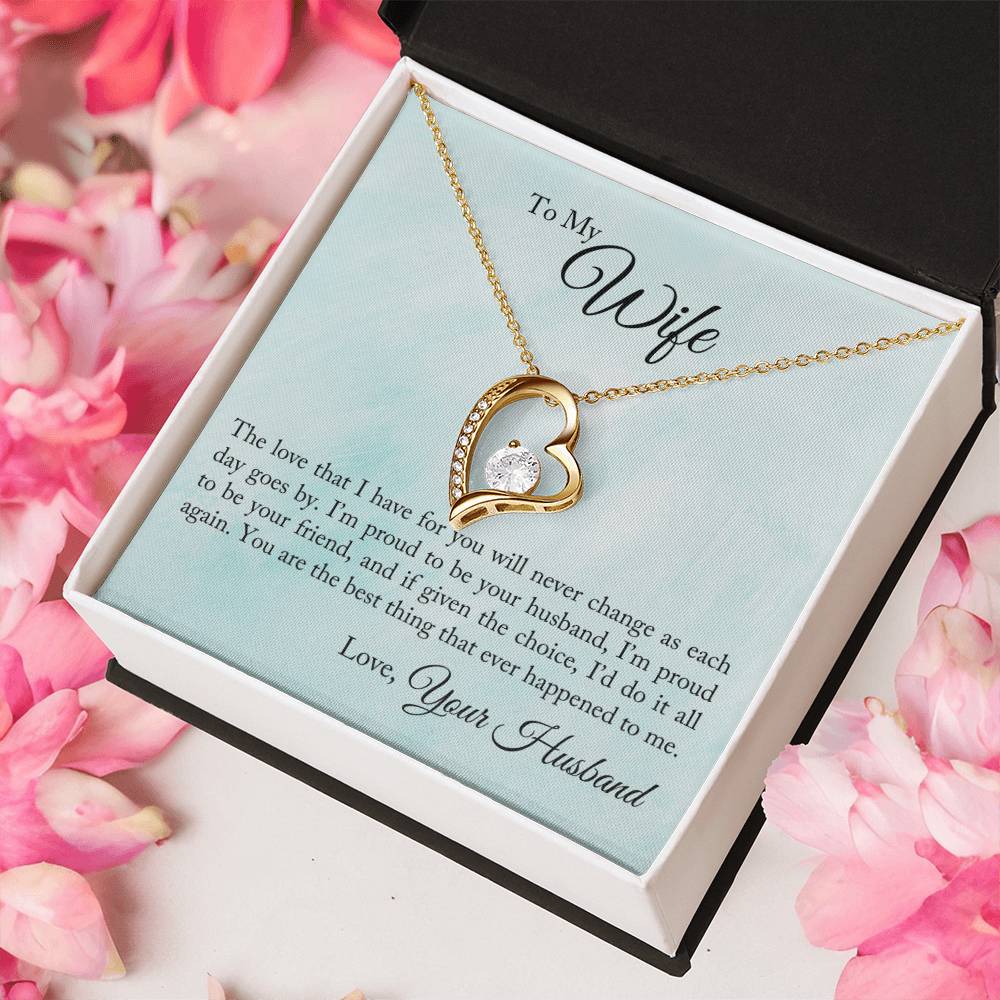 To My Wife I'm Proud To Be Your Husband Forever Love Necklace