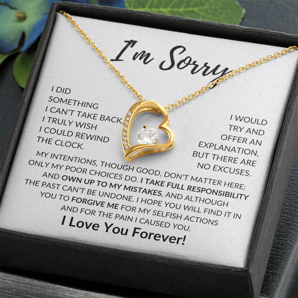 Apology Gift For Her  I'M Sorry  Forever Love Necklace Forever Love Necklace