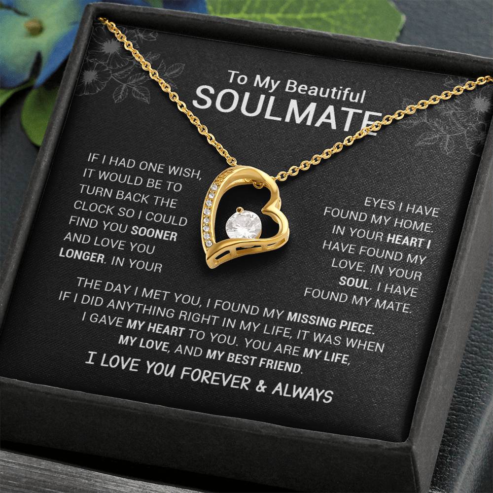 To My Beautiful Soulmate  I Have Found My Mate  Black Version  Forever Love Necklace Forever Love Necklace