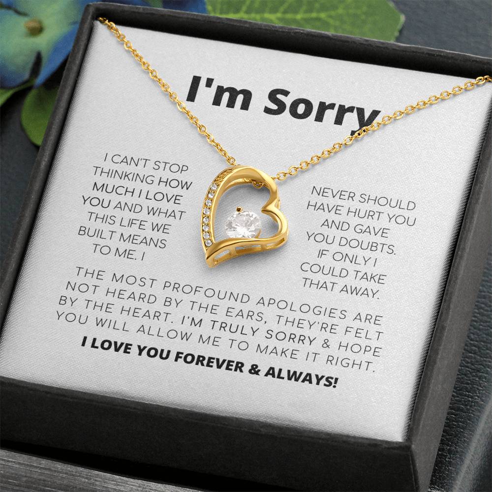 Apology Gift For Her - I'M Truly Sorry - Forever Love Necklace Forever Love Necklace