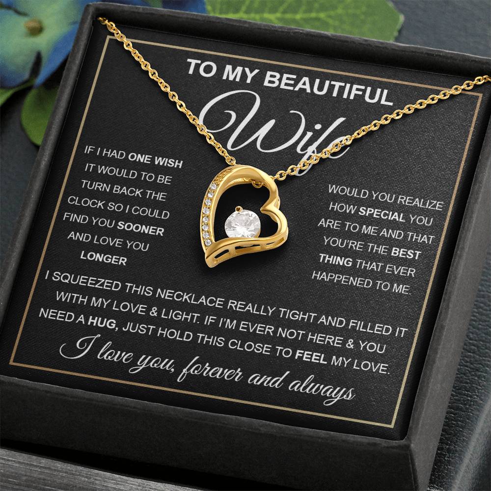 To My Beautiful Wife Gift Set Forever Love Necklace