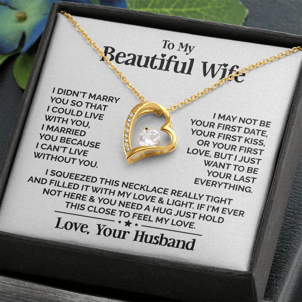 Heart Necklace - My Beautiful Wife Forever Love Necklace
