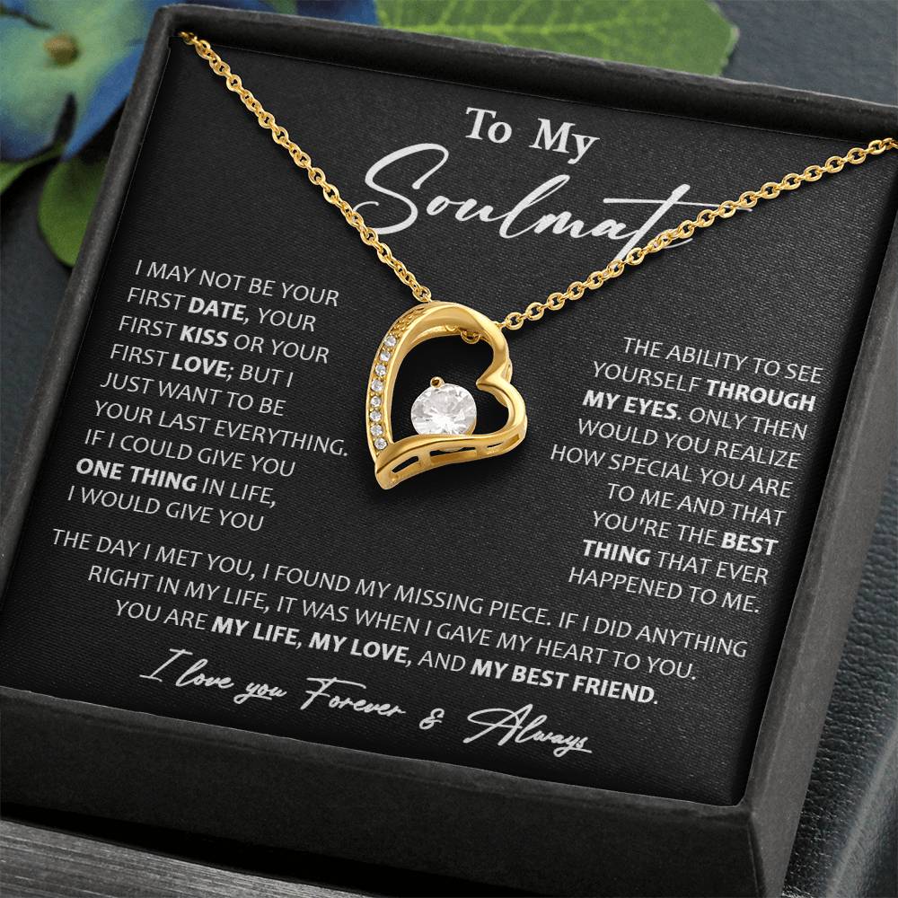 To My Soulmate Necklace, Christmas, Valentine Gift For Her, Gift For Soulmate Forever Love Necklace