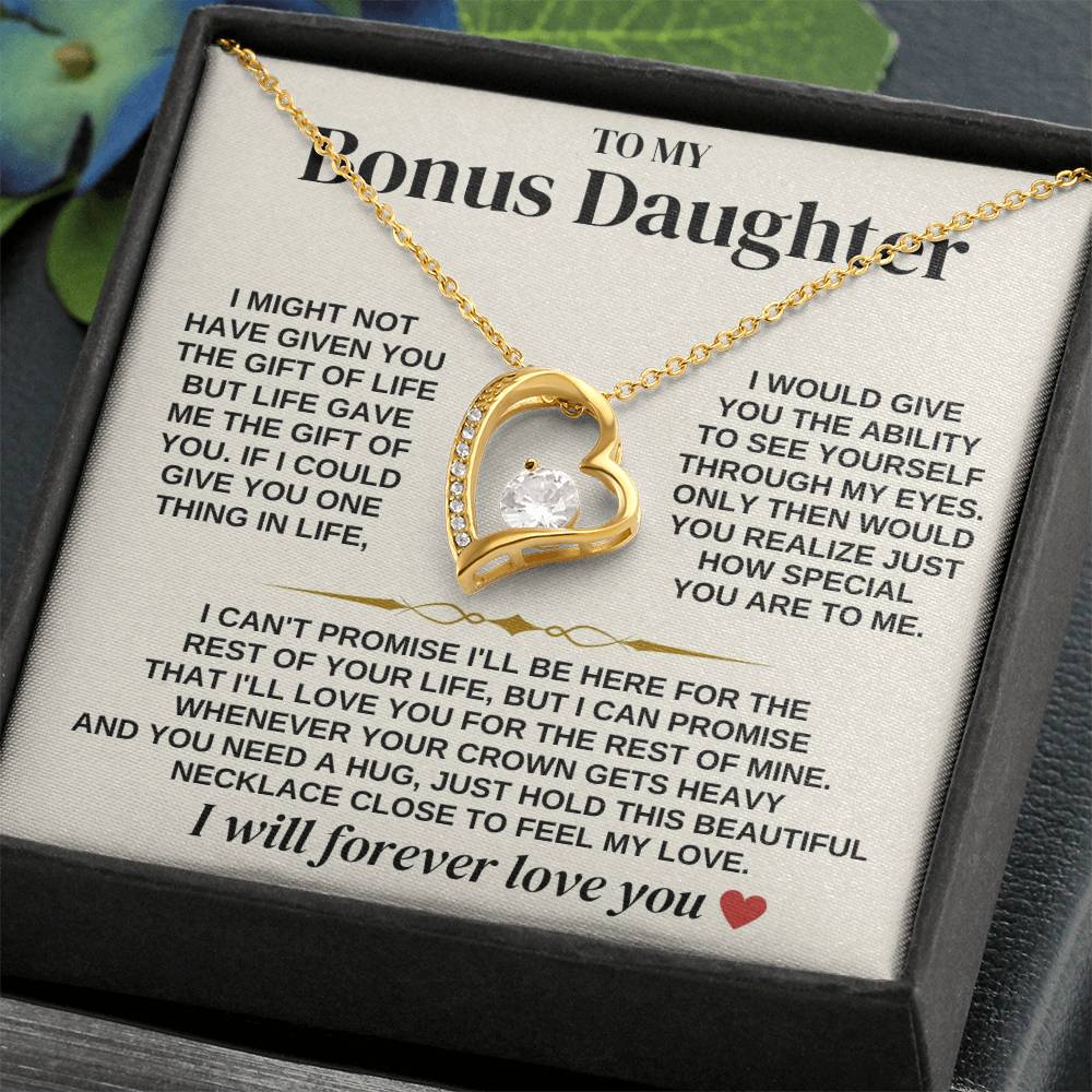 To My Bonus Daughter - Necklace Gift Set - Ss312 Forever Love Necklace