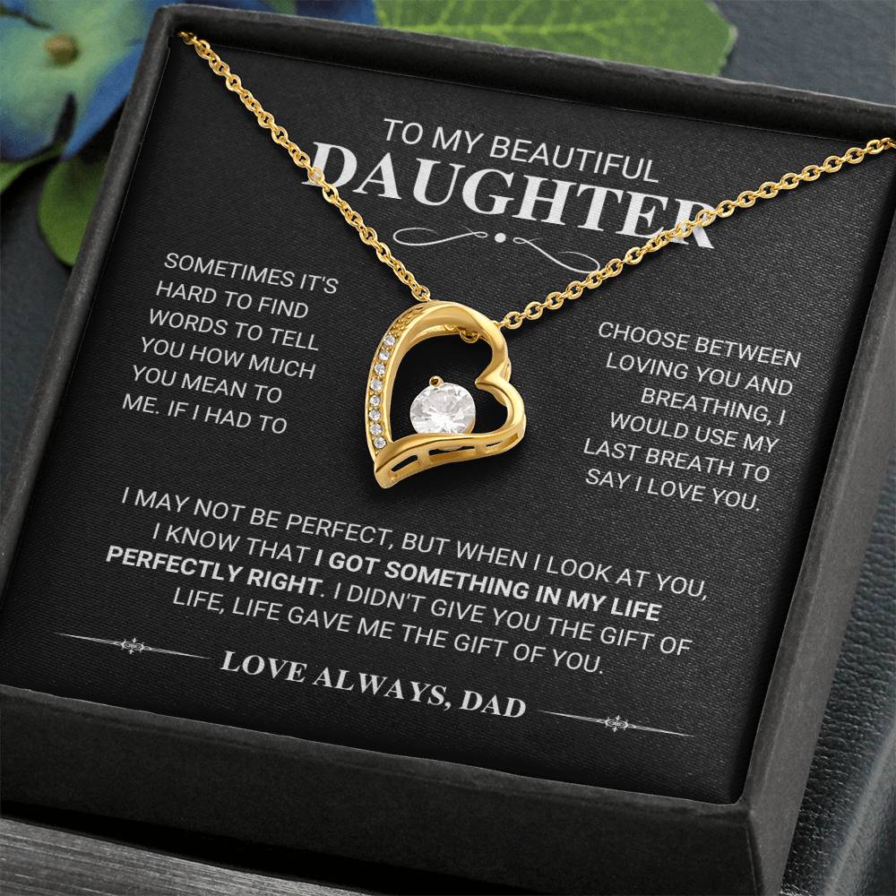 Daughter My Last Breath Forever Love Necklace Gift Forever Love Necklace