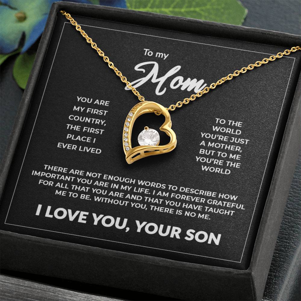 To My Mom - Without You There Is No Me Forever Necklace Forever Love Necklace
