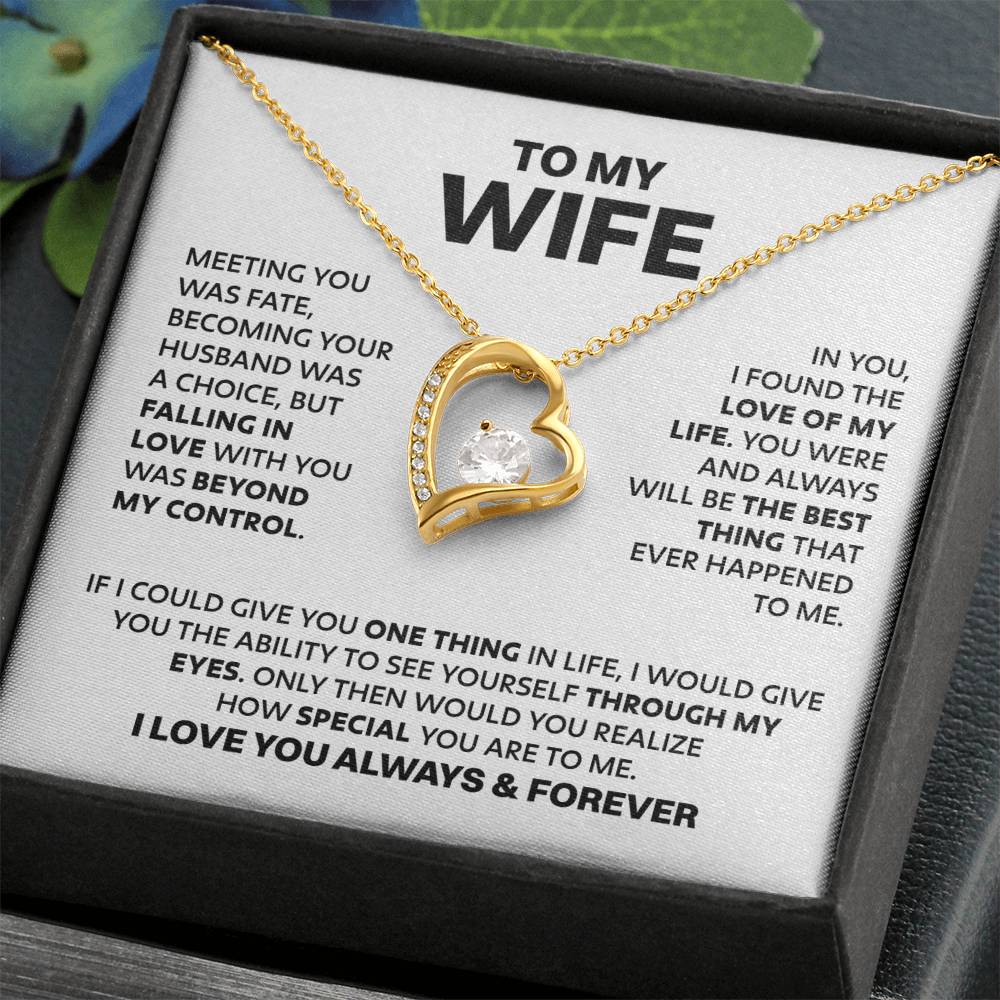 Wife Heart Necklace  Meeting You Was Fate Forever Love Necklace